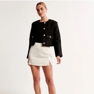 Abercrombie & Fitch Collarless Tweed Jacket (L)